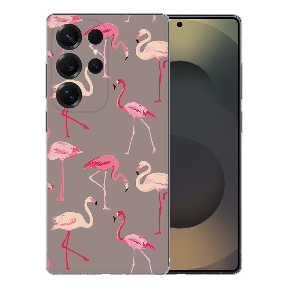 Samsung Galaxy S25 Ultra TPU Hoesje Flamingo Backcover voorkant design