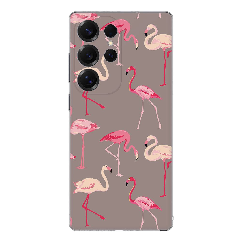 Samsung Galaxy S25 Ultra TPU Hoesje Flamingo achterzijde design