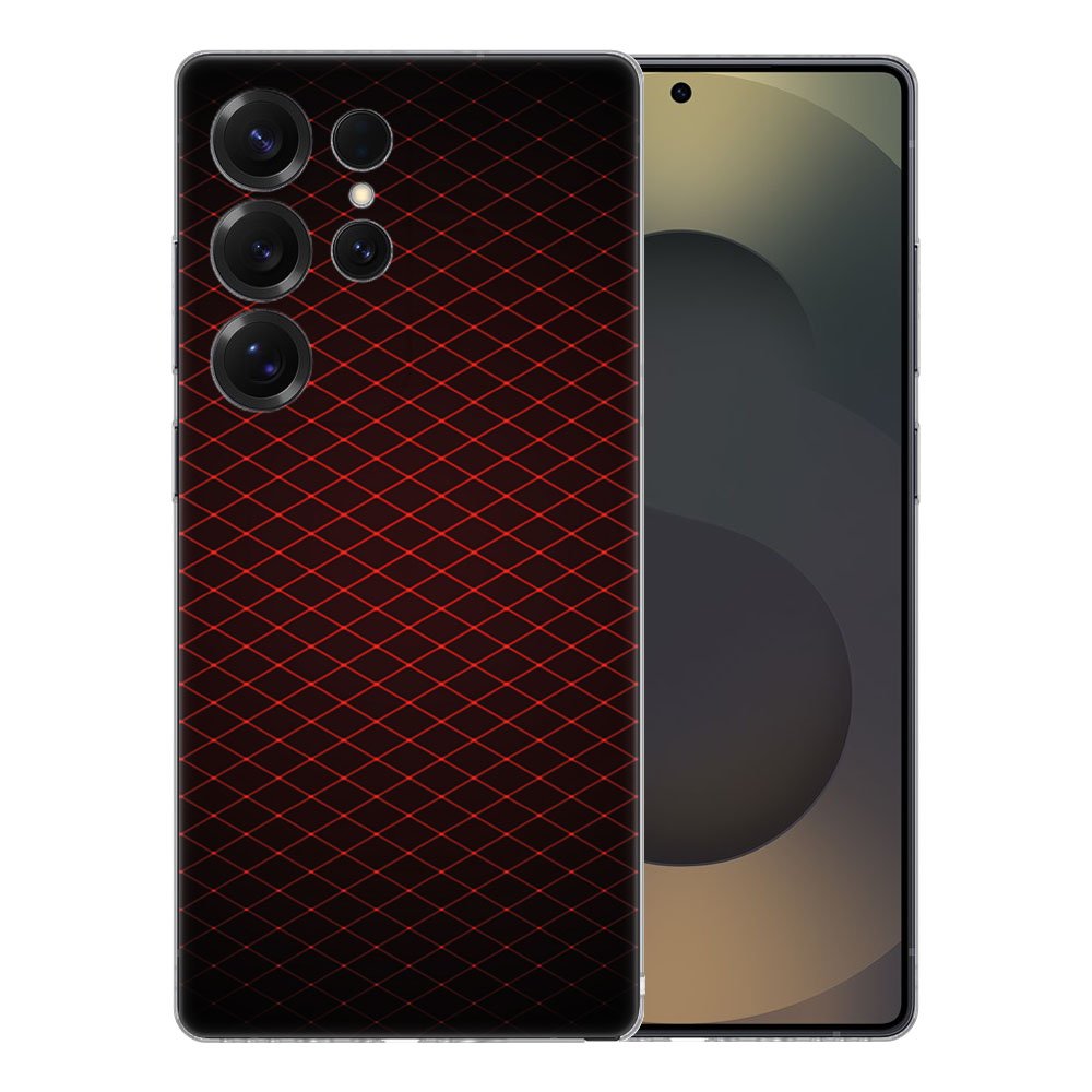 TPU Hoesje Samsung Galaxy S25 Ultra Geruit Rood Backcover achterkant