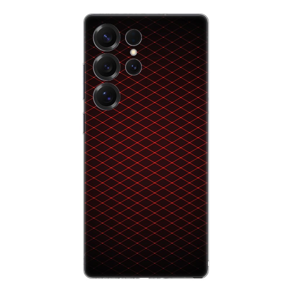 TPU Hoesje Samsung Galaxy S25 Ultra Geruit Rood Backcover achterkant ontwerp