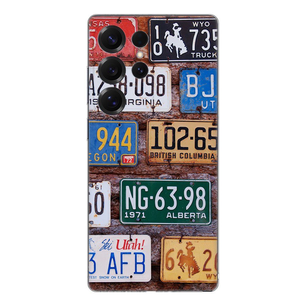 Samsung Galaxy S25 Ultra TPU Hoesje Kentekenplaten Backcover achteraanzicht
