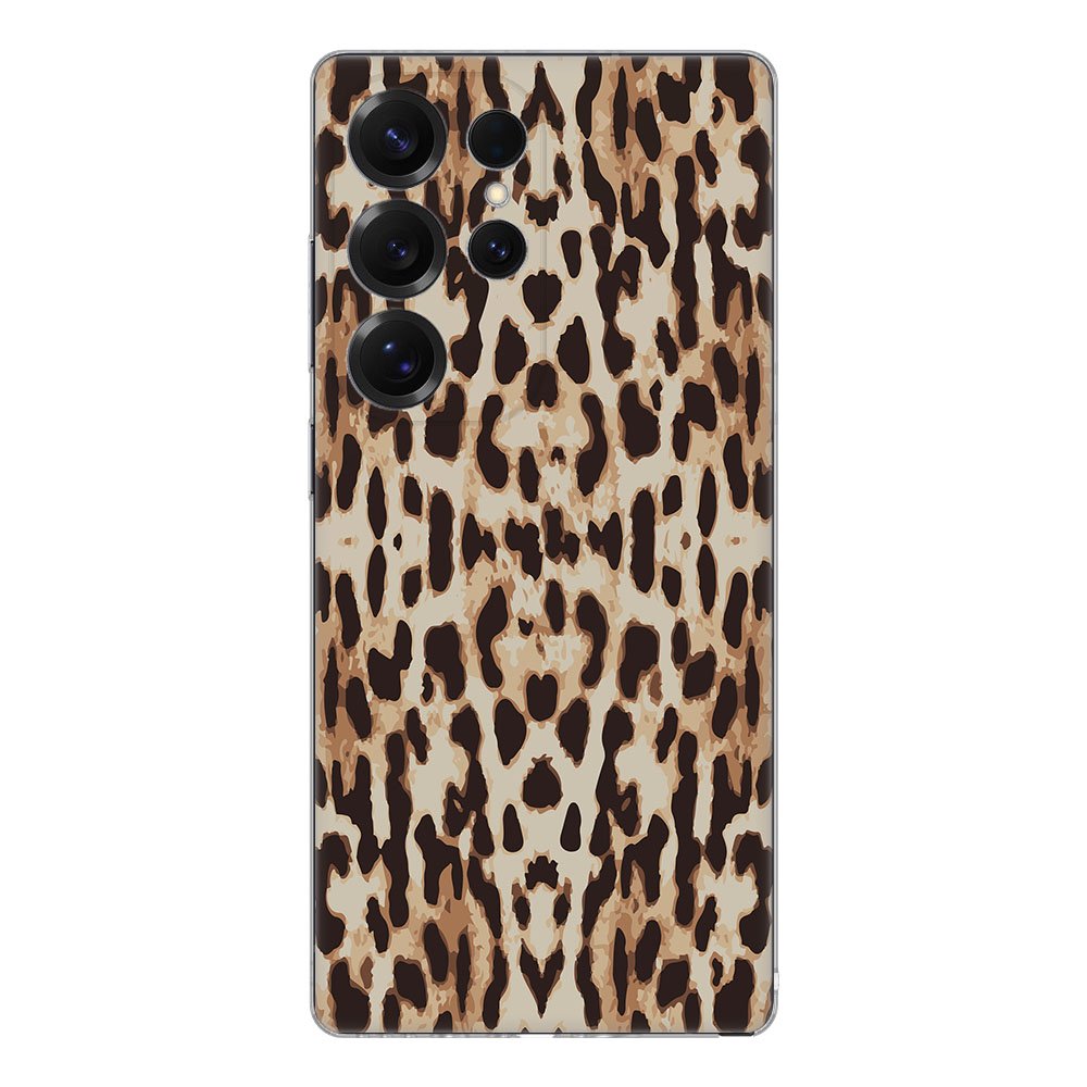 Samsung Galaxy S25 Ultra TPU Hoesje Leopard Backcover achteraanzicht