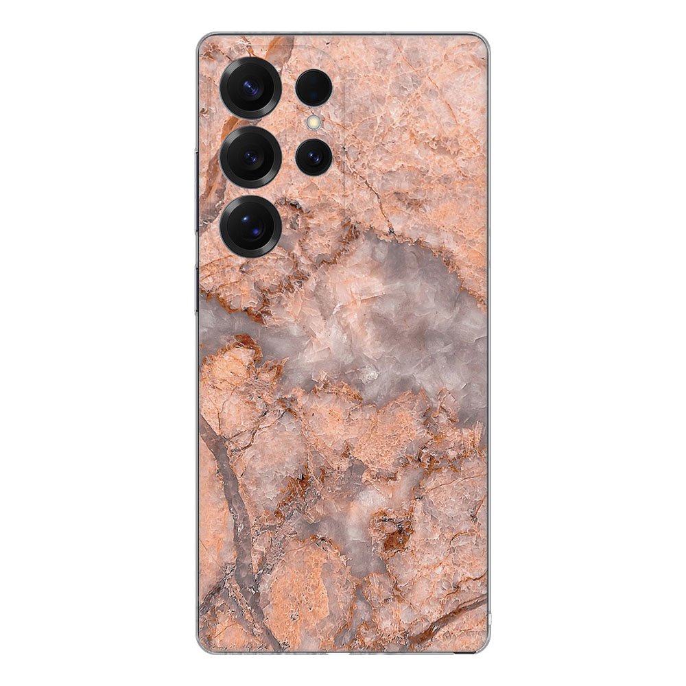 TPU Hoesje Samsung Galaxy S25 Ultra Marmer Oranje Backcover achterkant