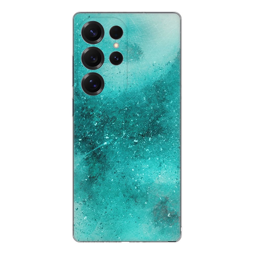 Samsung Galaxy S25 Ultra TPU Hoesje Painting Blue Backcover aanzicht