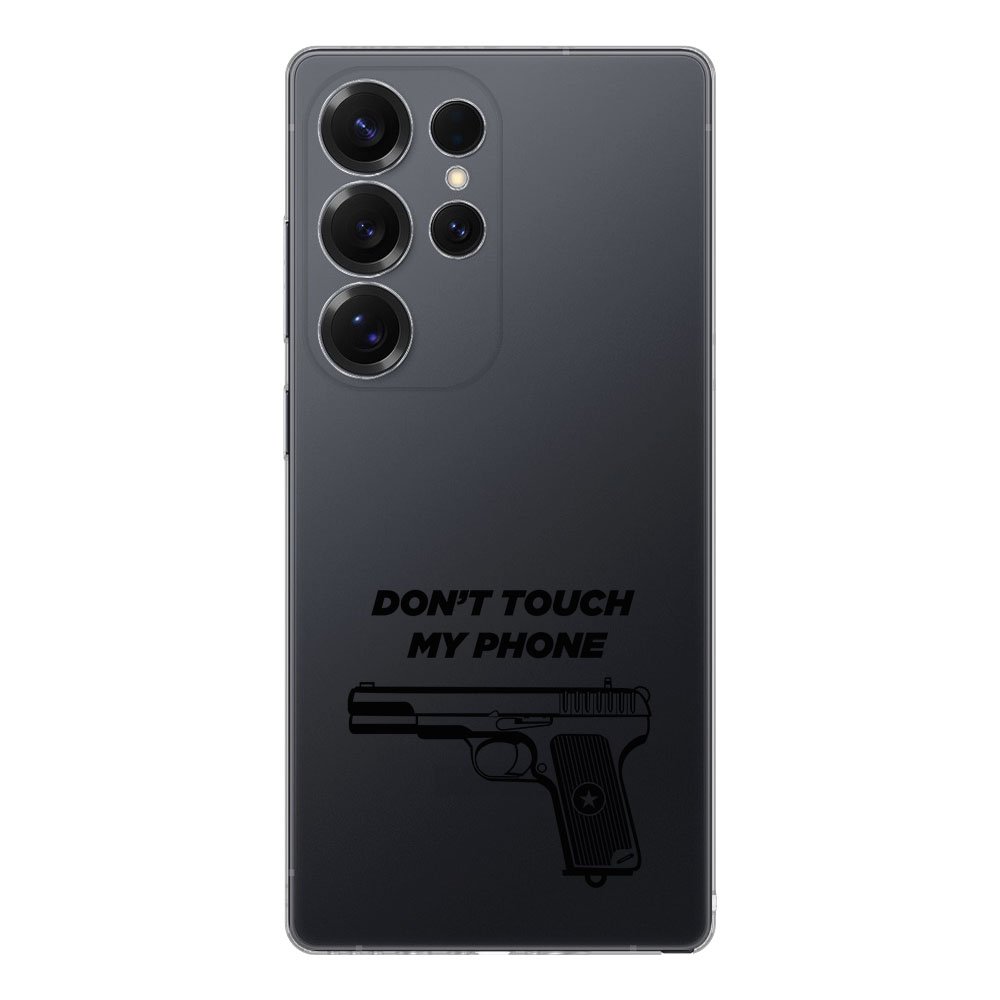 Samsung Galaxy S25 Ultra TPU Hoesje Pistol DTMP Backcover achterkant zwart