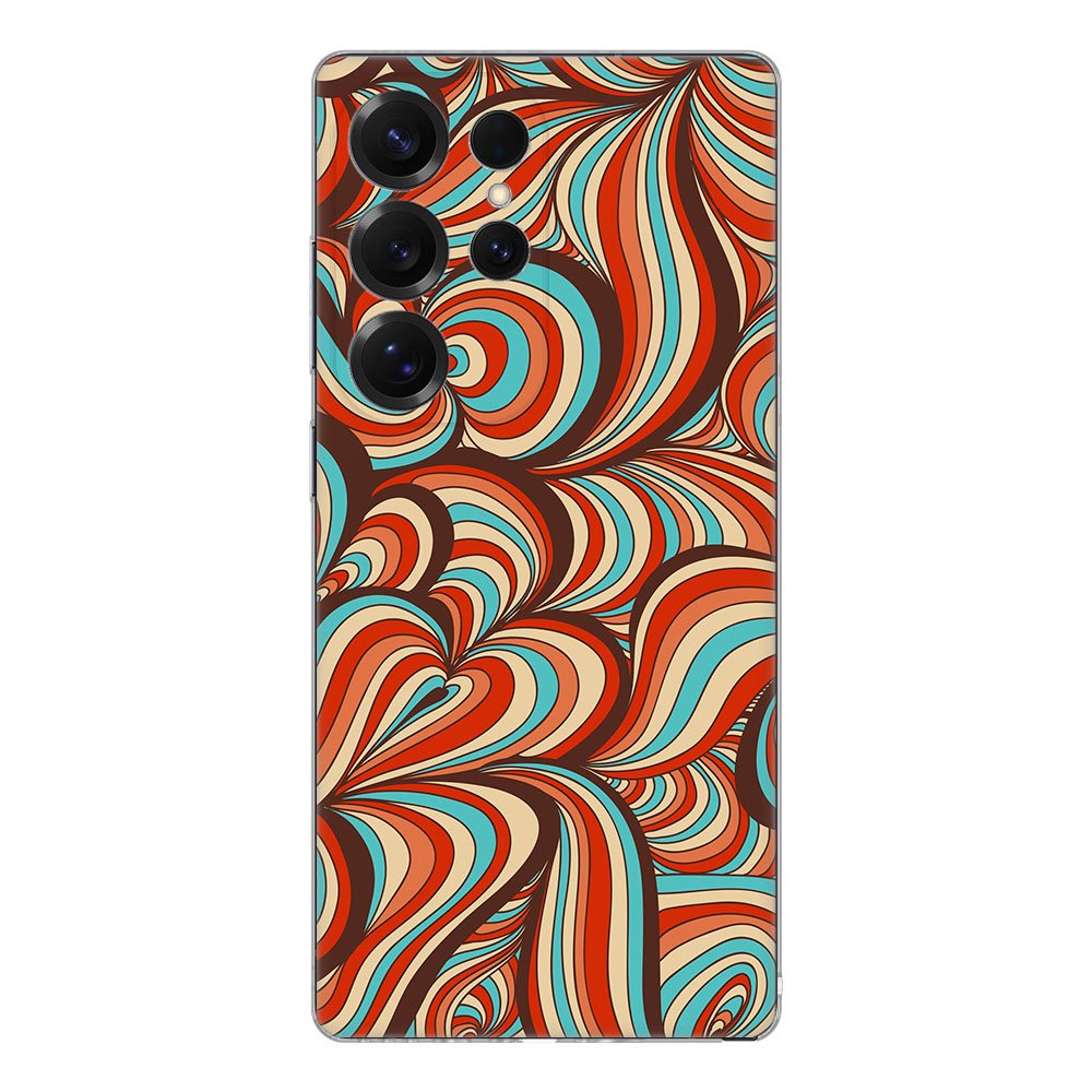 Samsung Galaxy S25 Ultra TPU Hoesje Retro Backcover kleurrijk ontwerp