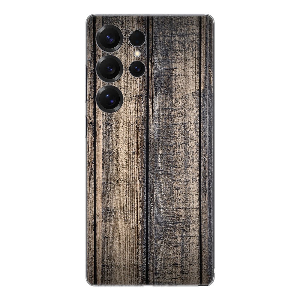 Samsung Galaxy S25 Ultra TPU Hoesje Steigerhout Backcover achteraanzicht