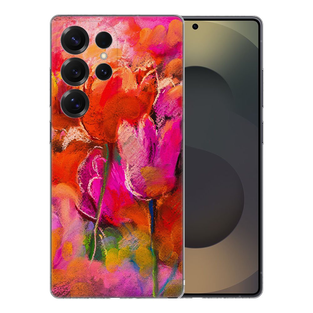 Samsung Galaxy S25 Ultra TPU Hoesje Tulips Backcover voorzijde