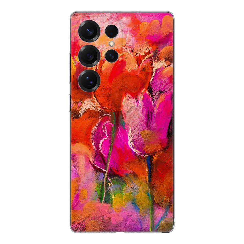 TPU Hoesje Samsung Galaxy S25 Ultra Tulips Backcover bloemen kleurig achterkant