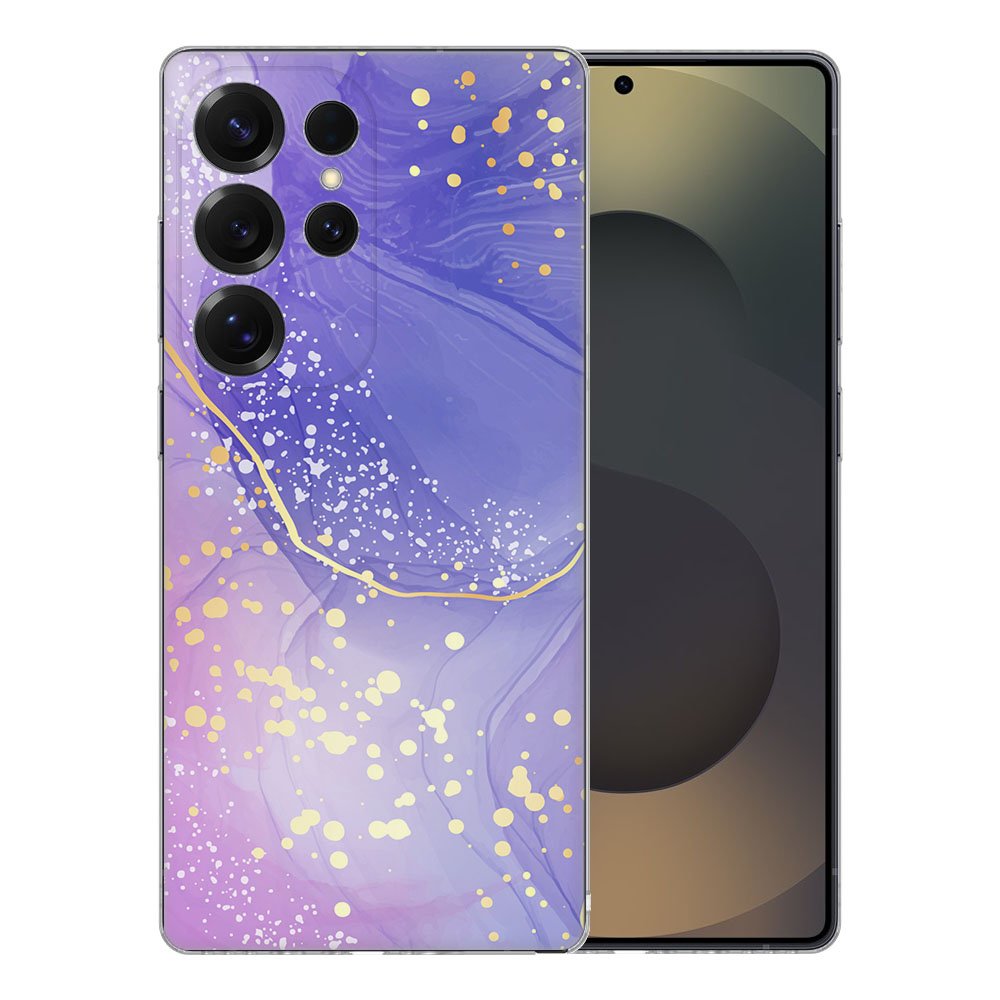 TPU Hoesje Samsung Galaxy S25 Ultra Watercolor Paars Backcover achterkant