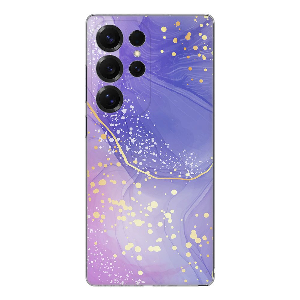 TPU Hoesje Samsung Galaxy S25 Ultra Watercolor Paars Backcover design achterkant