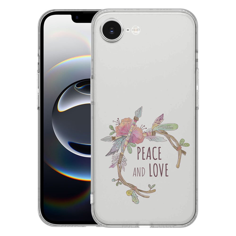 Apple iPhone 16e TPU Hoesje Boho Text Backcover voorkant