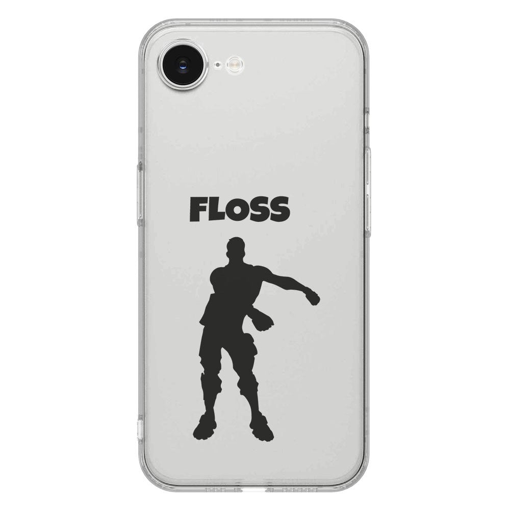 Apple iPhone 16e TPU Hoesje Floss Backcover transparant ontwerp met silhouet