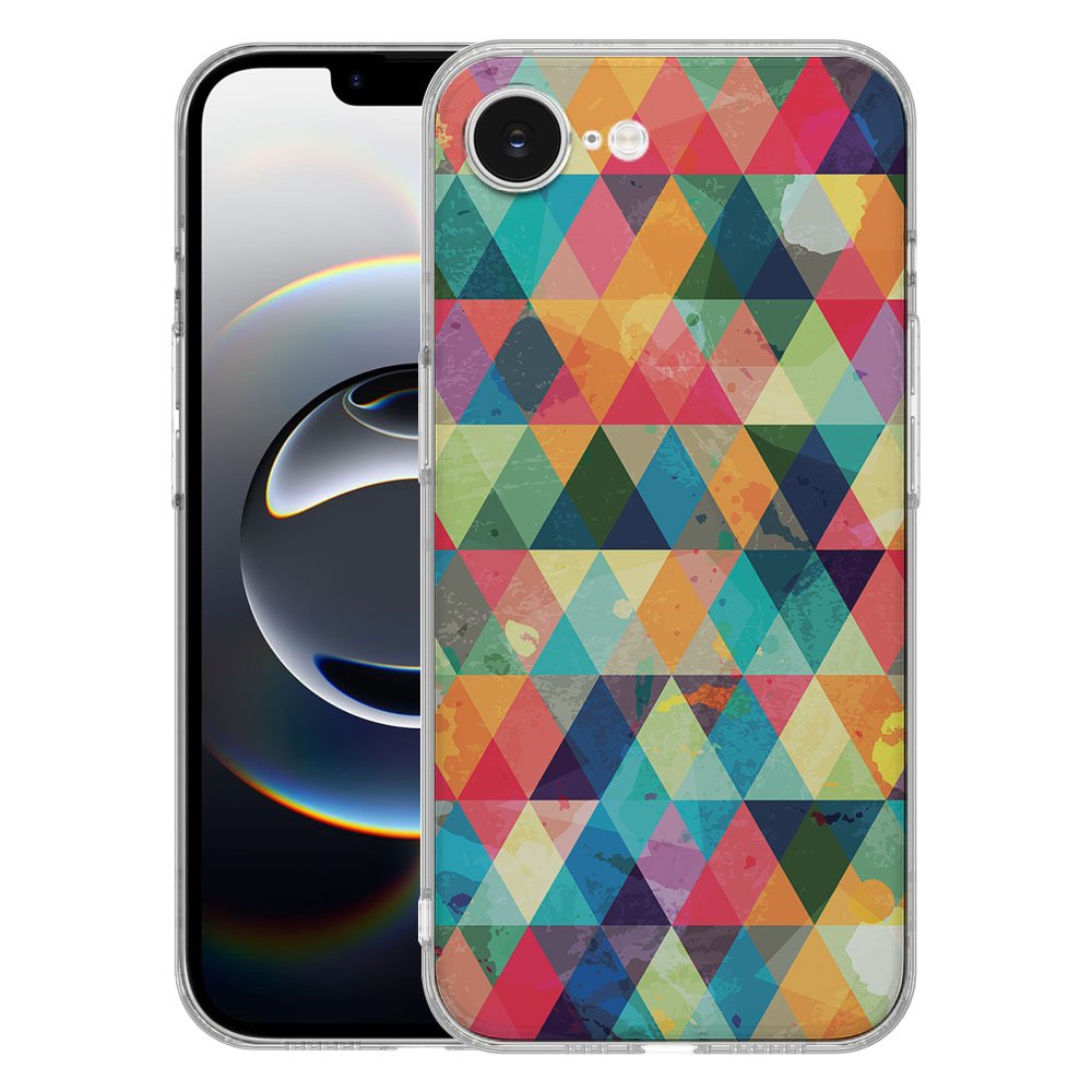 Apple iPhone 16e TPU Hoesje iPhone 16e Geruit Backcover achterzijde kleurrijk design