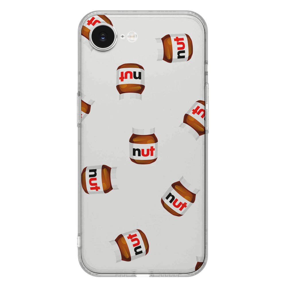 Apple iPhone 16e TPU Hoesje iPhone 16e Hoesje Nut Jar Backcover design nut jar aanzicht