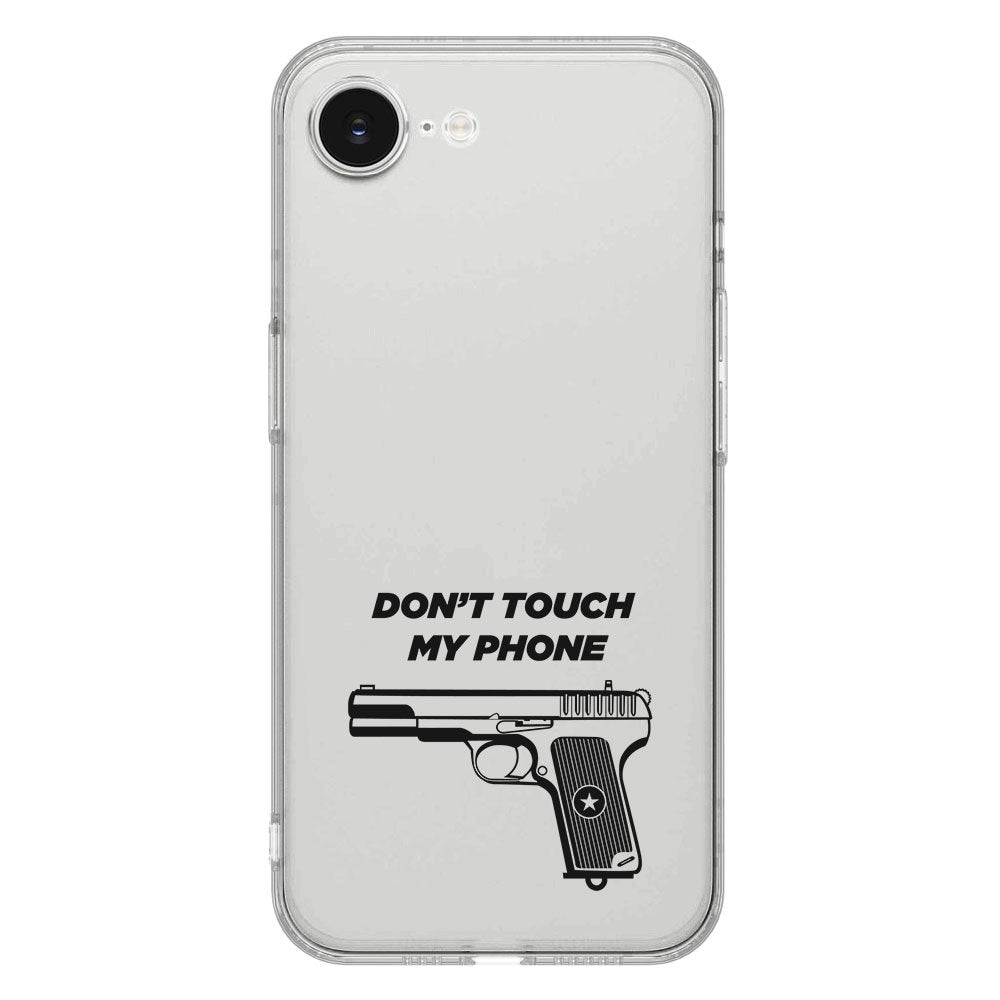 TPU Hoesje iPhone 16e Pistol DTMP Backcover transparant gun design