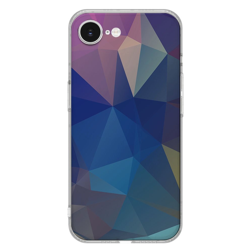TPU Hoesje iPhone 16e Polygon Dark Backcover achteraanzicht