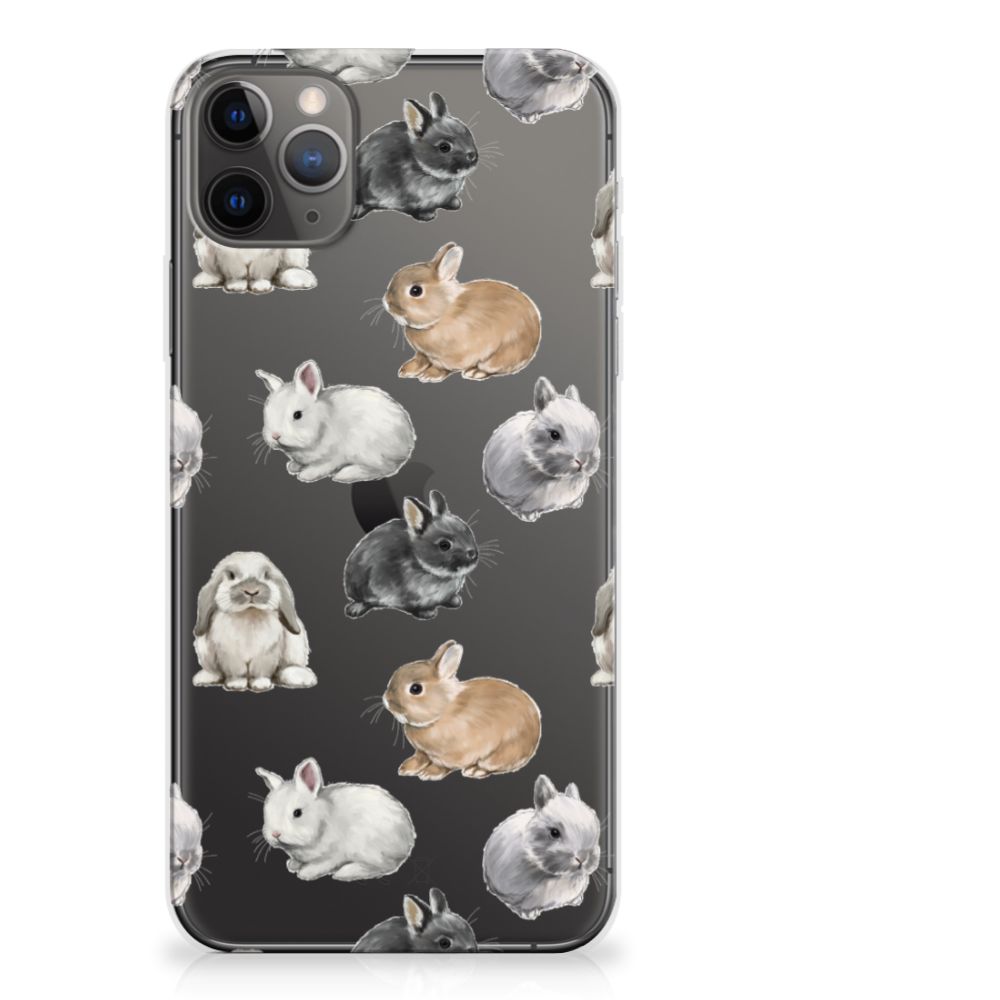 TPU Hoesje voor Apple iPhone 11 Pro Max Konijntjes met schattige konijntjes đ°.