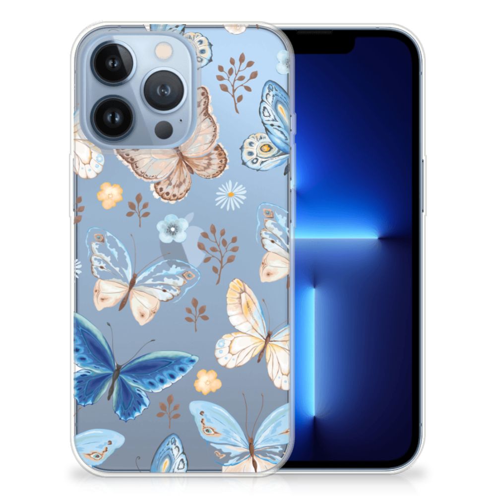 Apple iPhone 13 Pro TPU Hoesje Vlinder vooraan