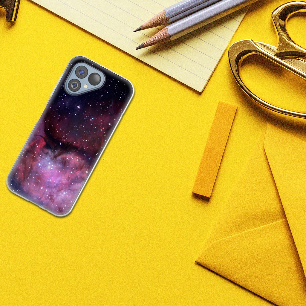 TPU Hoesje voor Fairphone 5 Galaxy heelal design bovenaanzicht