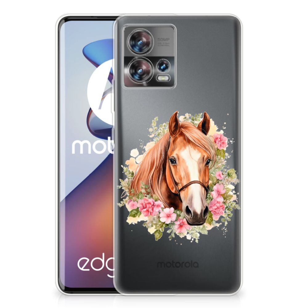 Motorola Edge 30 Fusion TPU Hoesje Paard achterkant
