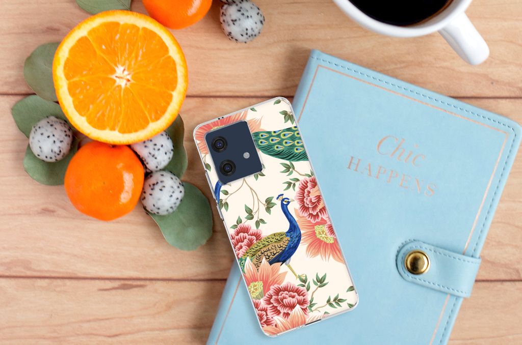 TPU Hoesje voor Motorola Edge 40 Neo Pink Peacock