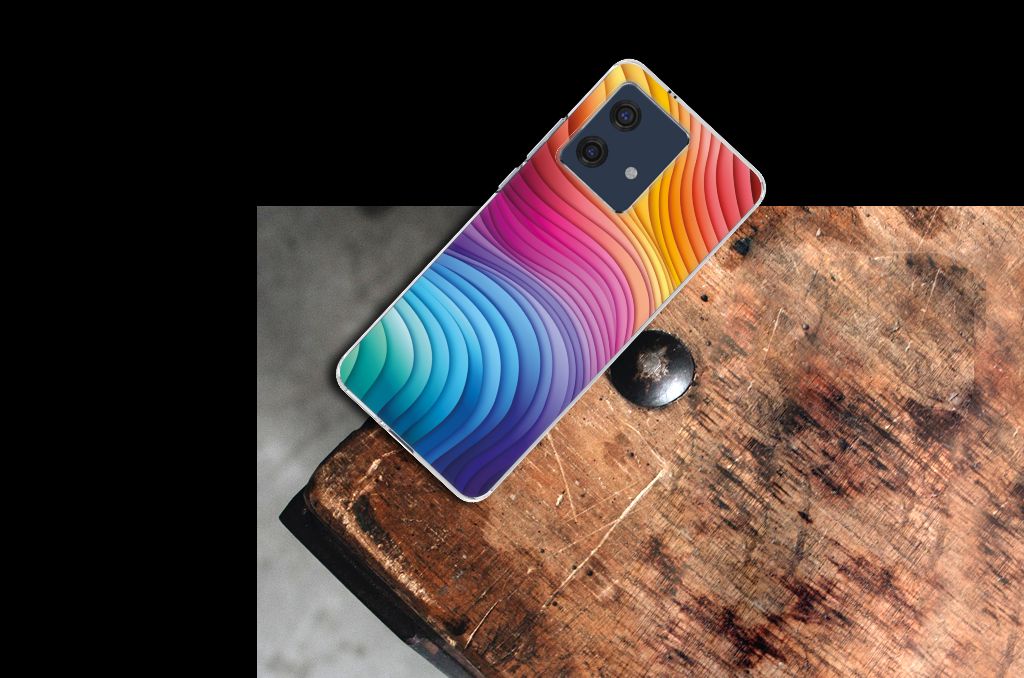 Motorola Edge 40 Neo TPU Hoesje Regenboog bovenaanzicht