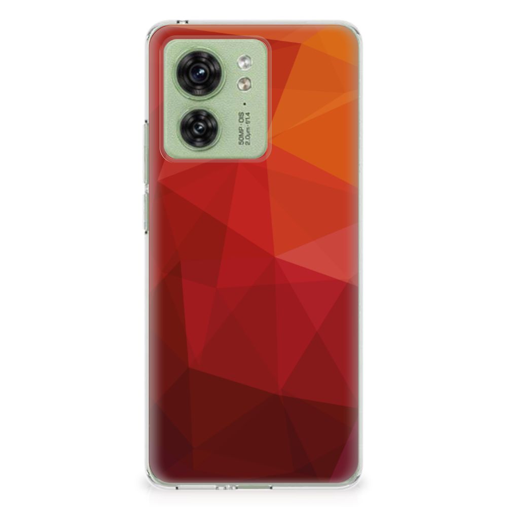 Motorola Edge 40 TPU Hoesje Polygon Red achterkant abstracte vormen