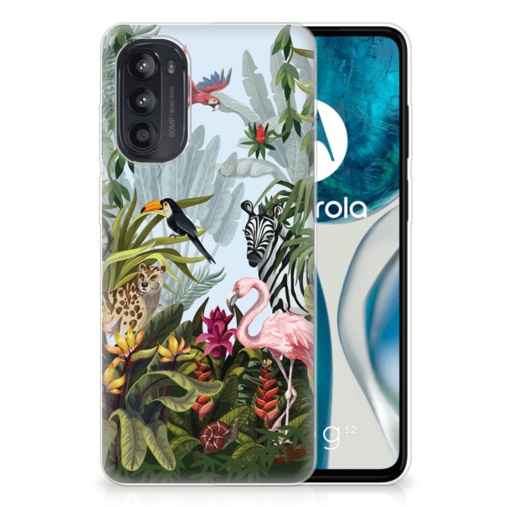 Motorola Moto G52/G82 TPU Hoesje voor Motorola Moto G52/G82 Jungle Vooraanzicht.