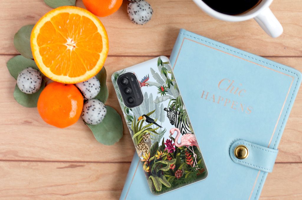 Motorola Moto G52/G82 TPU Hoesje voor Motorola Moto G52/G82 Jungle Vooraanzicht.