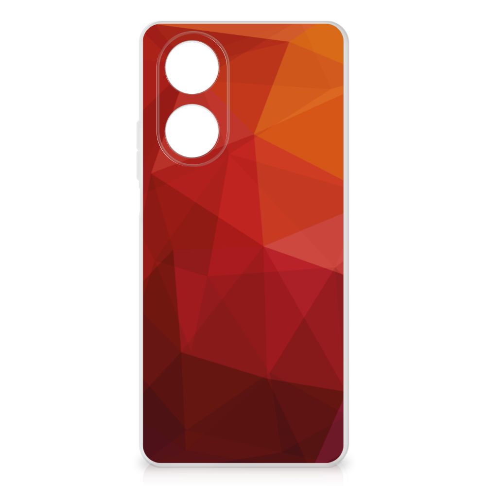 TPU Hoesje voor OPPO A58 4G Polygon Red abstract design achterkant