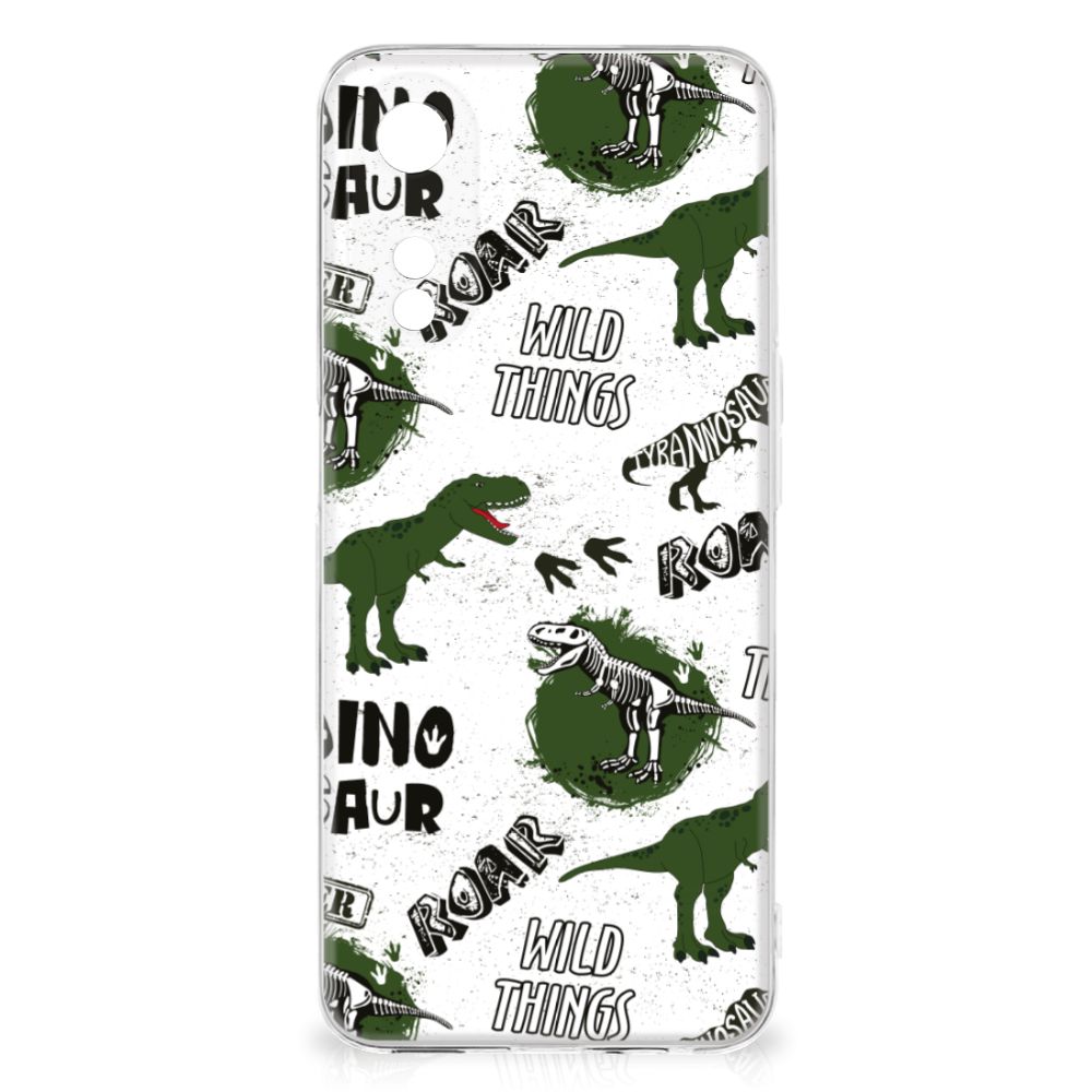 TPU Hoesje voor OPPO A78 5G | A58 5G Dinosaurus met dino ontwerpen en teksten voor unieke uitstraling.