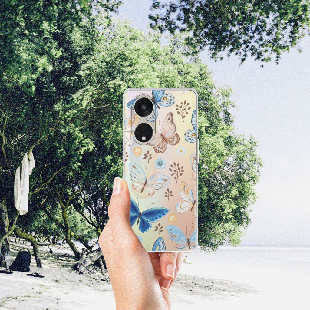 OPPO Reno8 T 5G TPU Hoesje Vlinder hand uitzicht