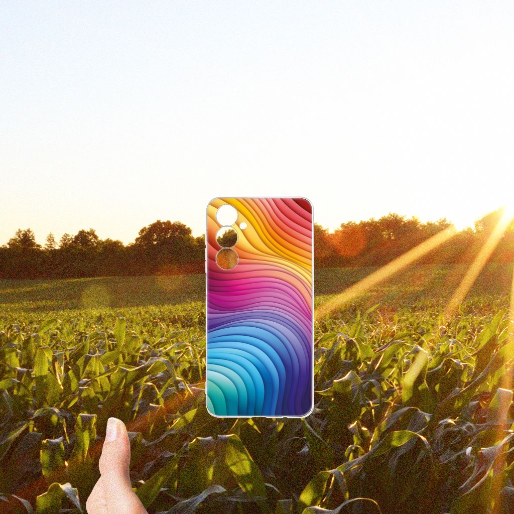 Samsung Galaxy A54 5G TPU Hoesje Regenboog hand aanzicht