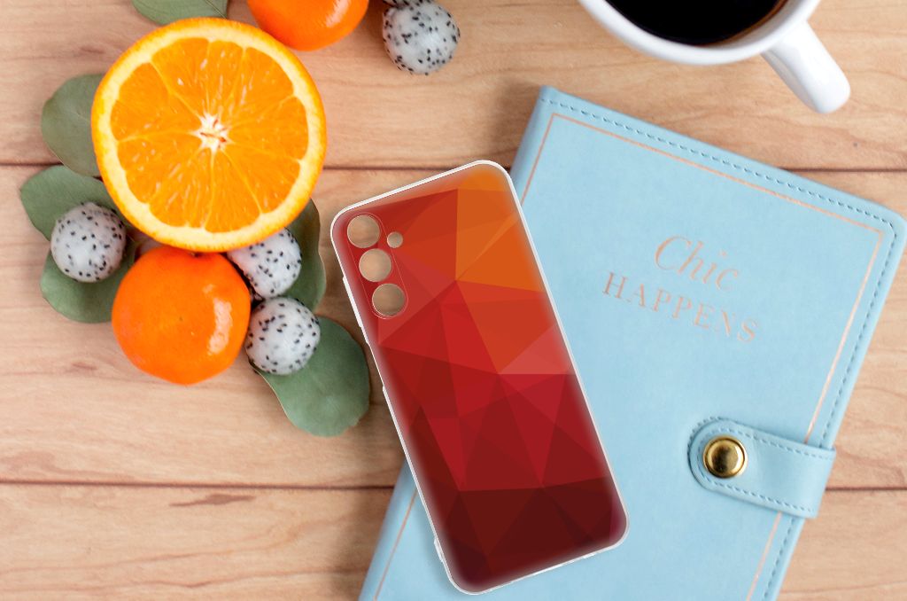 TPU Hoesje voor Samsung Galaxy M14 Polygon Red