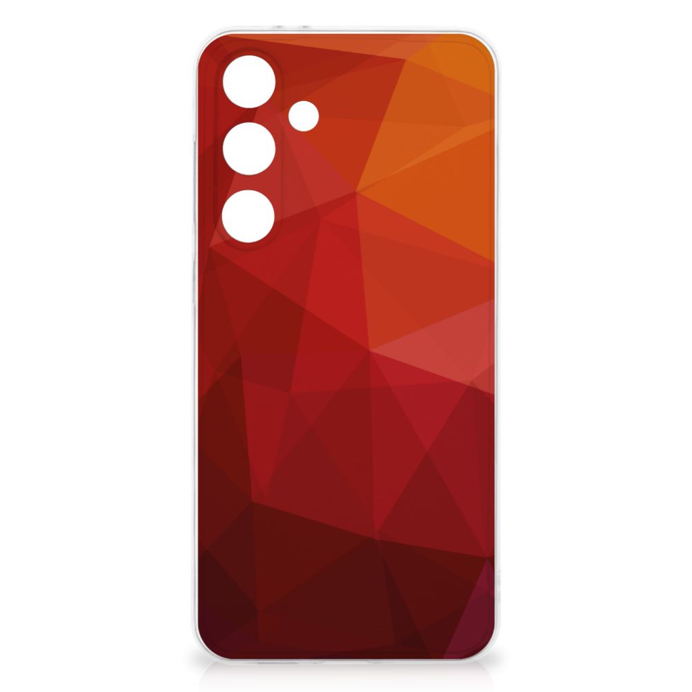 Samsung Galaxy S24 FE TPU Hoesje Polygon Red achteraanzicht