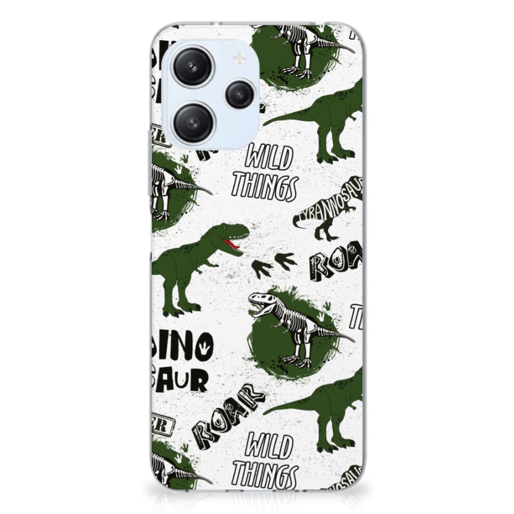 TPU Hoesje voor Xiaomi Redmi 12 4G Dinosaurus dino design achterkant