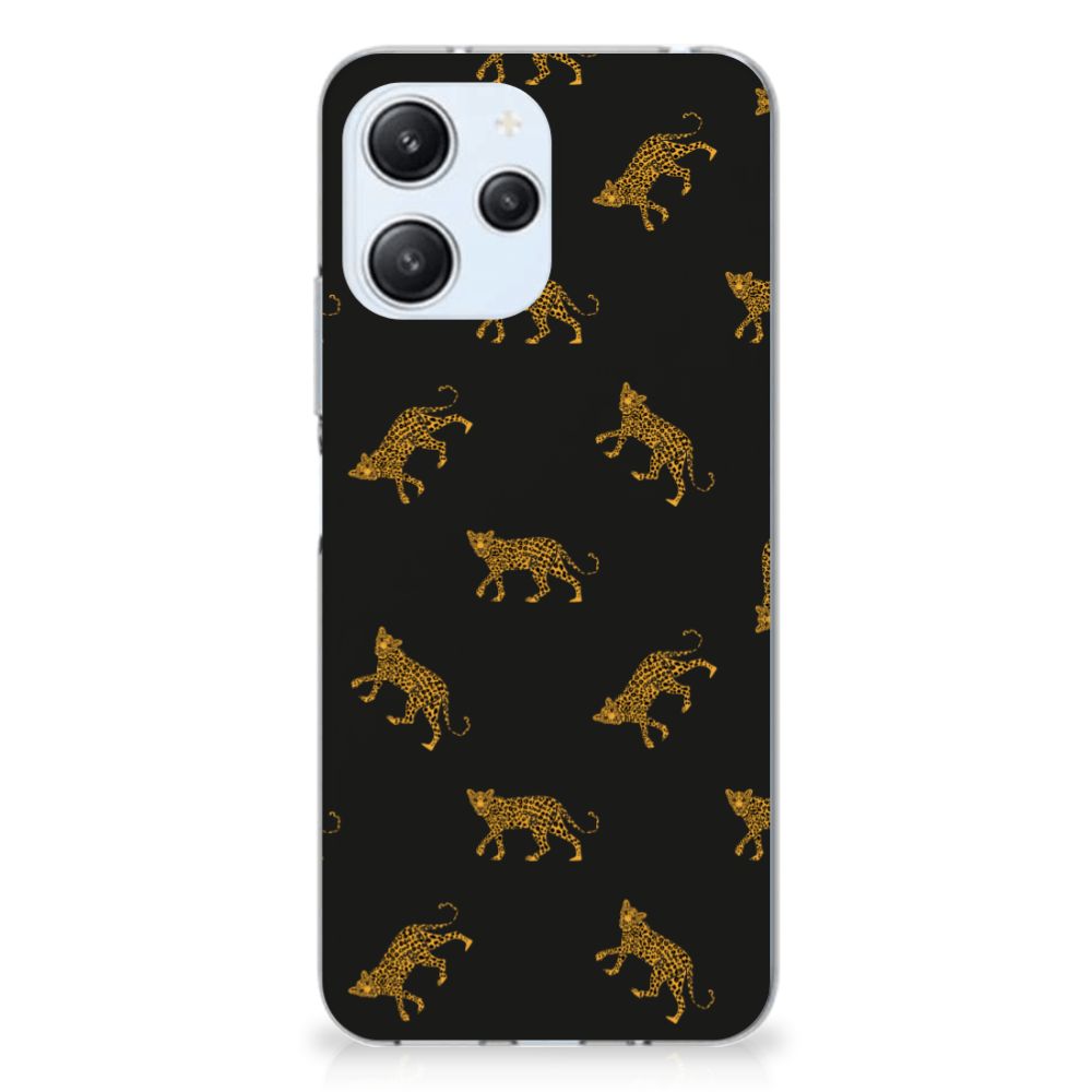 Xiaomi Redmi 12 4G TPU Hoesje Leopards achterzijde zwart met luipaardenprint