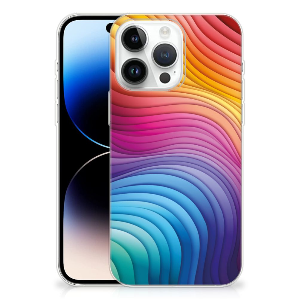 Apple iPhone 14 Pro Max TPU Hoesje voor iPhone 14 Pro Max Regenboog achterzijde