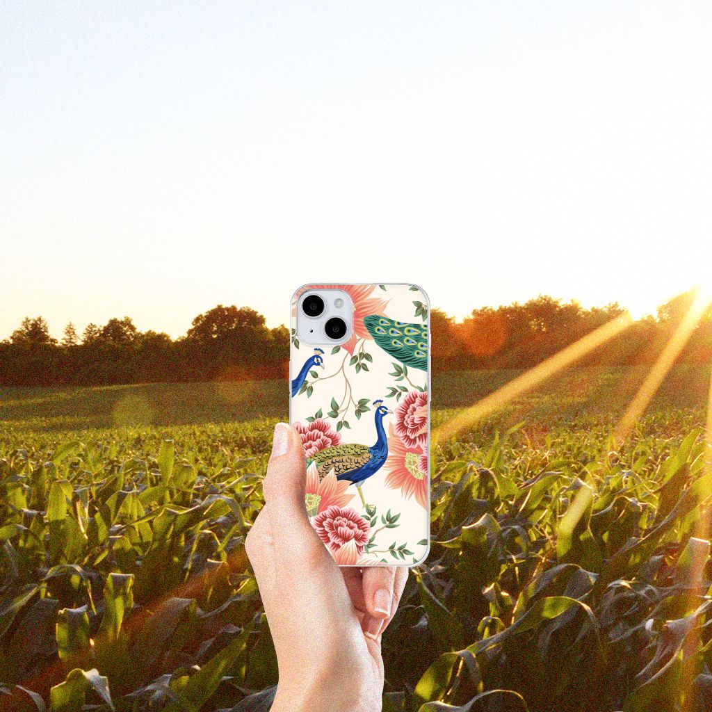 TPU Hoesje voor iPhone 15 Pink Peacock B2C Telecom