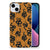TPU Hoesje voor iPhone 15 Plus Snakes met slangenpatroon op een bruine achtergrond.