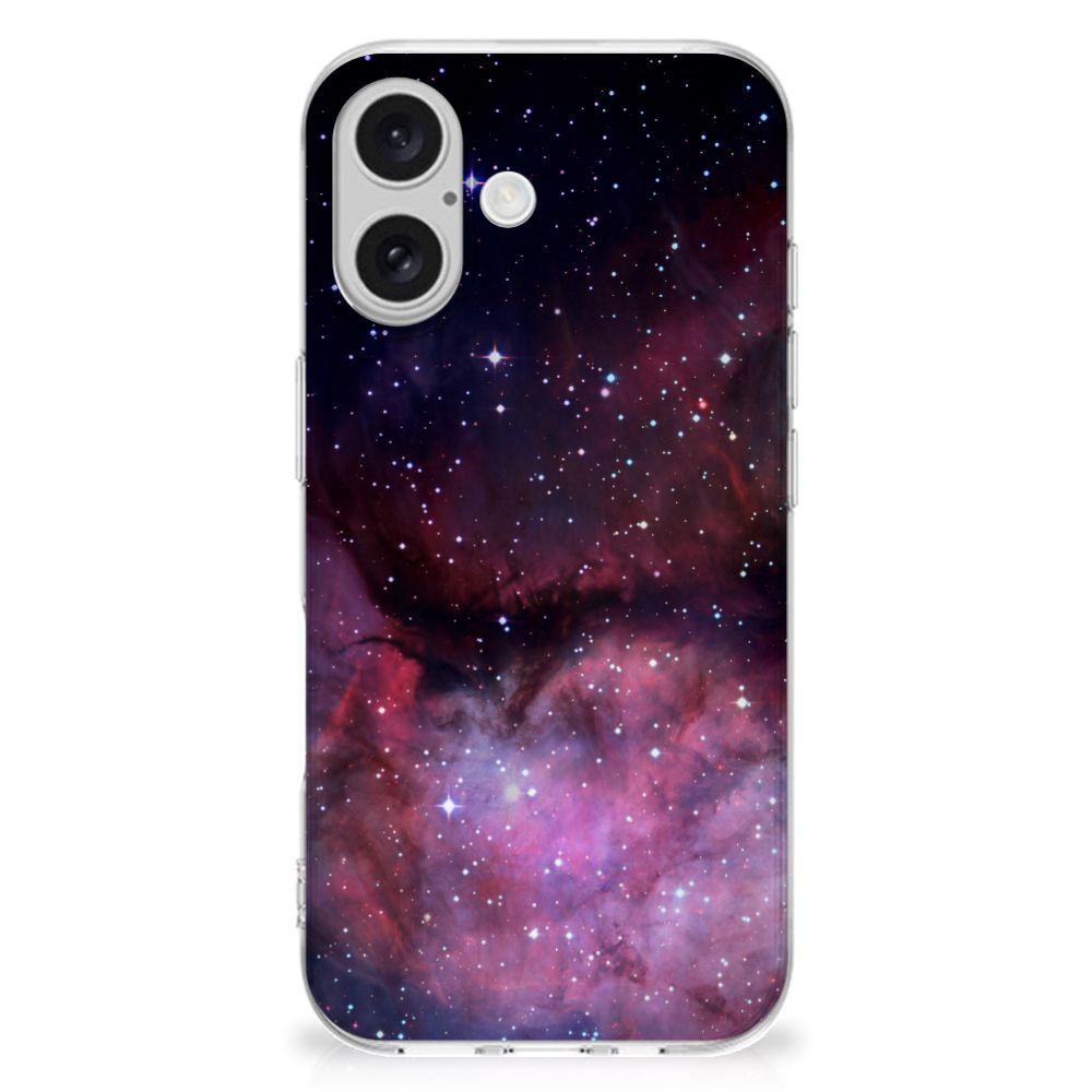 TPU Hoesje voor iPhone 16 Galaxy heelal design achterkant