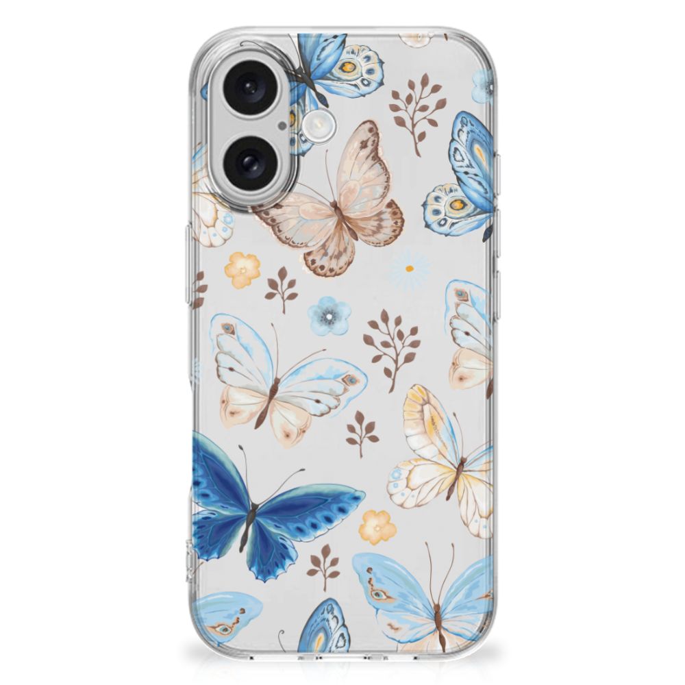 TPU Hoesje voor iPhone 16 plus Vlinder design vlinders aanzicht