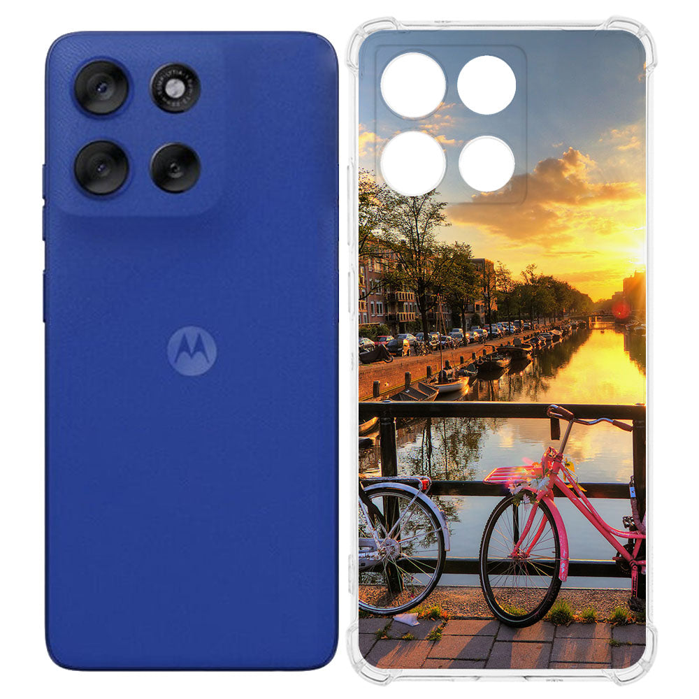 Motorola Moto G56 TPU Telefoonhoesje Amsterdamse Grachten backcover voorkant achterkant