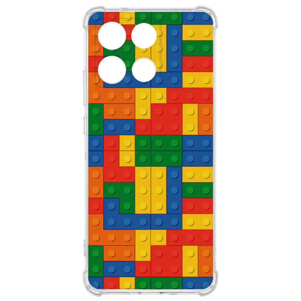 TPU Telefoonhoesje Motorola Moto G56 Blokken backcover ontwerp kleurrijk
