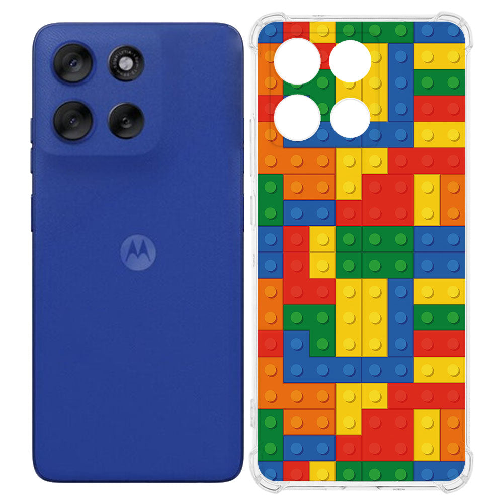 Motorola Moto G56 TPU Telefoonhoesje Blokken backcover achterkant