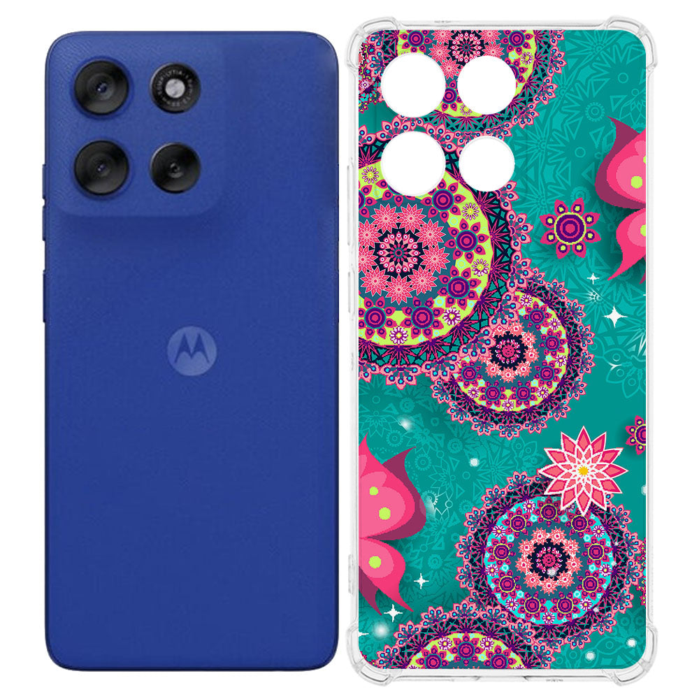 Motorola Moto G56 TPU Telefoonhoesje Motorola Moto G56 Cirkels en Vlinders backcover aanzicht