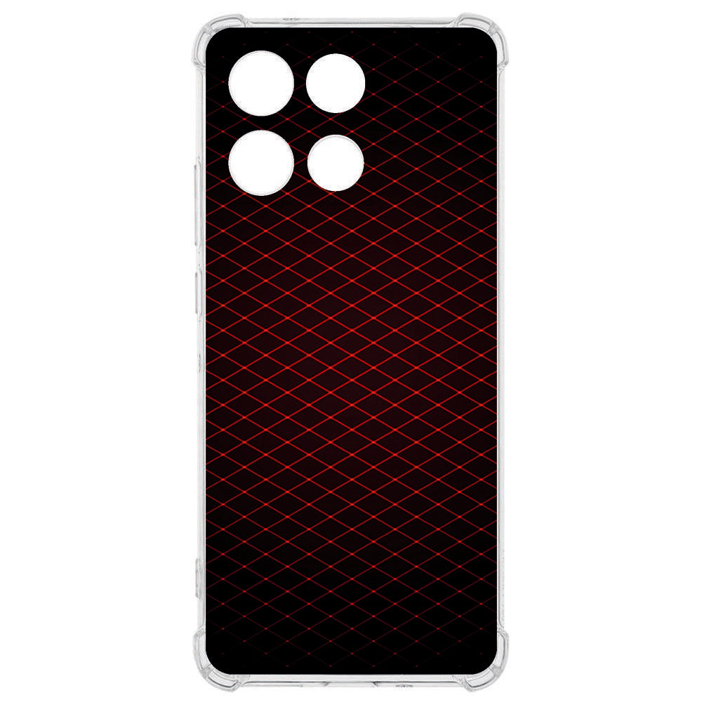 TPU Telefoonhoesje Motorola Moto G56 Geruit Rood backcover design rood zwart