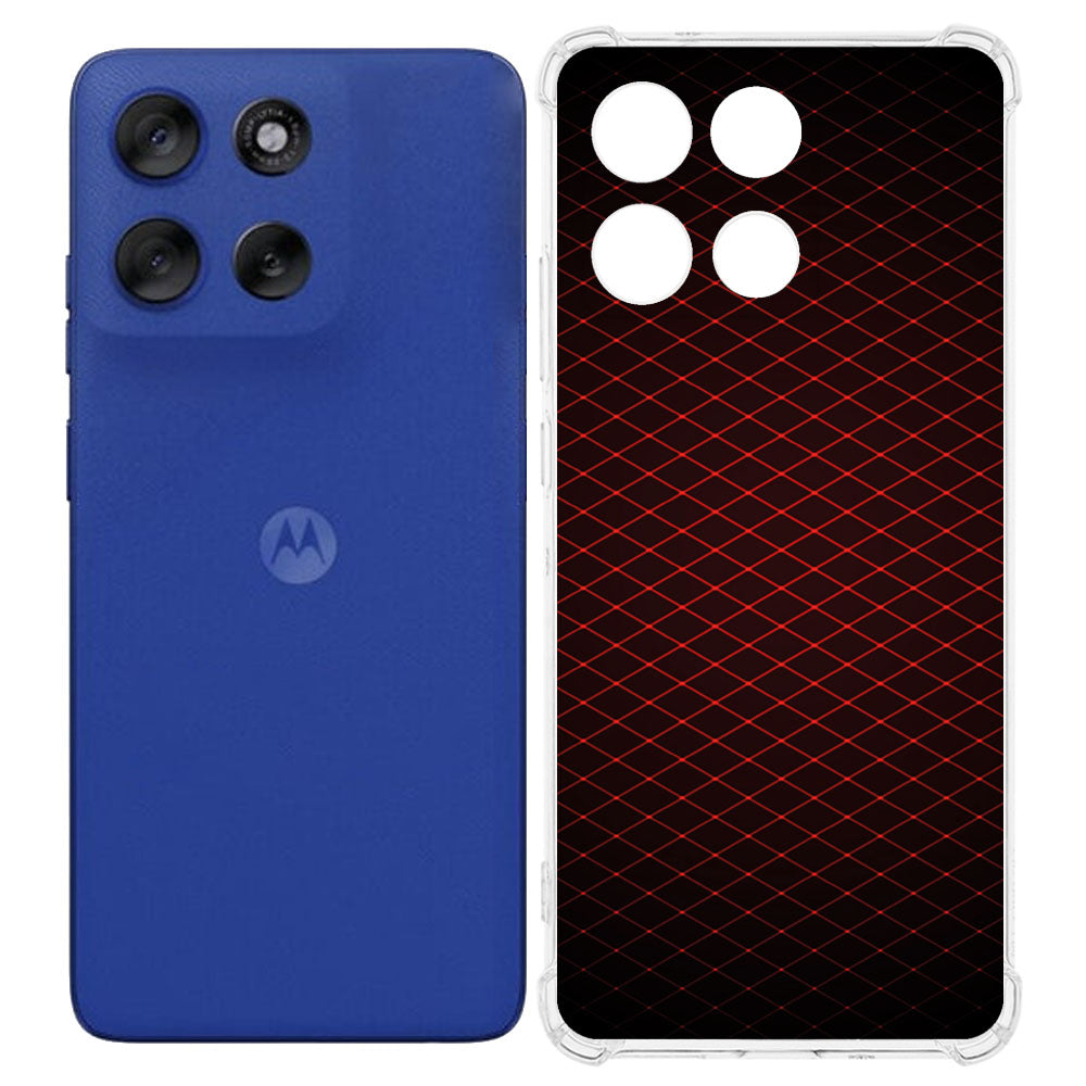 Motorola Moto G56 TPU Telefoonhoesje Geruit Rood backcover achterkant