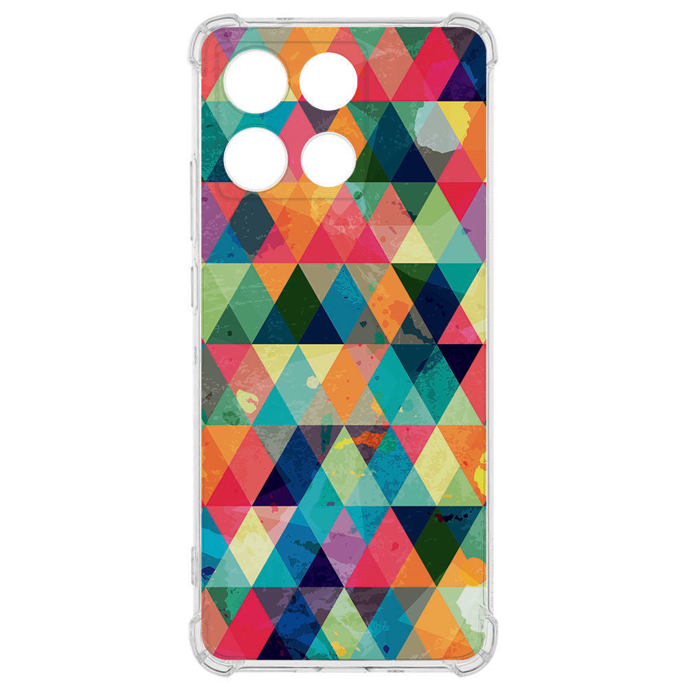 Motorola Moto G56 TPU Telefoonhoesje kleurrijk geometrisch ontwerp voorzijde